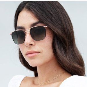 ✨🆕 RARE Krewe Baker Square Sunglasses, black/rose gold